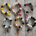 2025 Personalize Design Animal love butterfly Cow Print Silicone Bead Bracelet Keychain