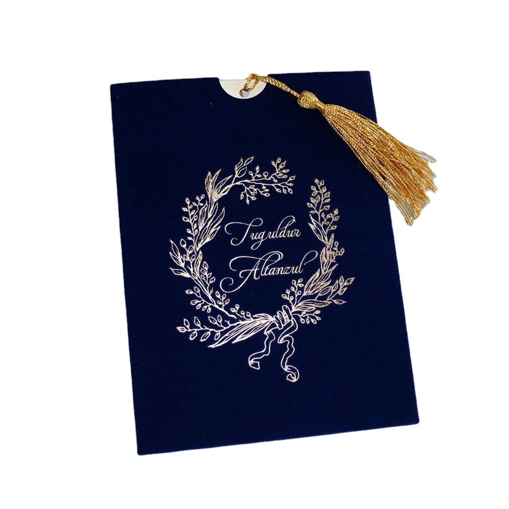 Navy Blue Velvet Envelopes Invitations Velvet Pocket Envelope Gift Card