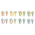 Multicolor Glaze Snake Huggie Fine Jewelry 925 Sterling Silver Hoop Earrings Women