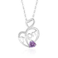 Wholesale S925 Sterling Silver Dainty Fashion MOM Zircon Heart Pendant Jewelry Necklaces for Women
