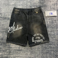 DENIMGUYS Manufacturer Custom Men's Y2k Rhinestone Streetwear Baggy Jorts Oversized  Acid Washed Retro Denim Jean Shorts for Men