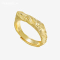 VIANRLA 925 Sterling Silver Irregular Pattern Ring Minimalist 18k Gold Plated Women Jewelry Gift Drop Shipping