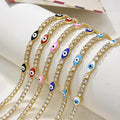 BC1453 Chic Dainty Rainbow Enamel Evil Eyes Heart Star Flower Charm CZ Micro Diamond Tennis Bracelet for Women Girls