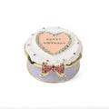 SHINNYGIFTS Enamel Pewter Trinket Box Metal Jewelry Gift Box Birthday Cake Fancy Gift Box