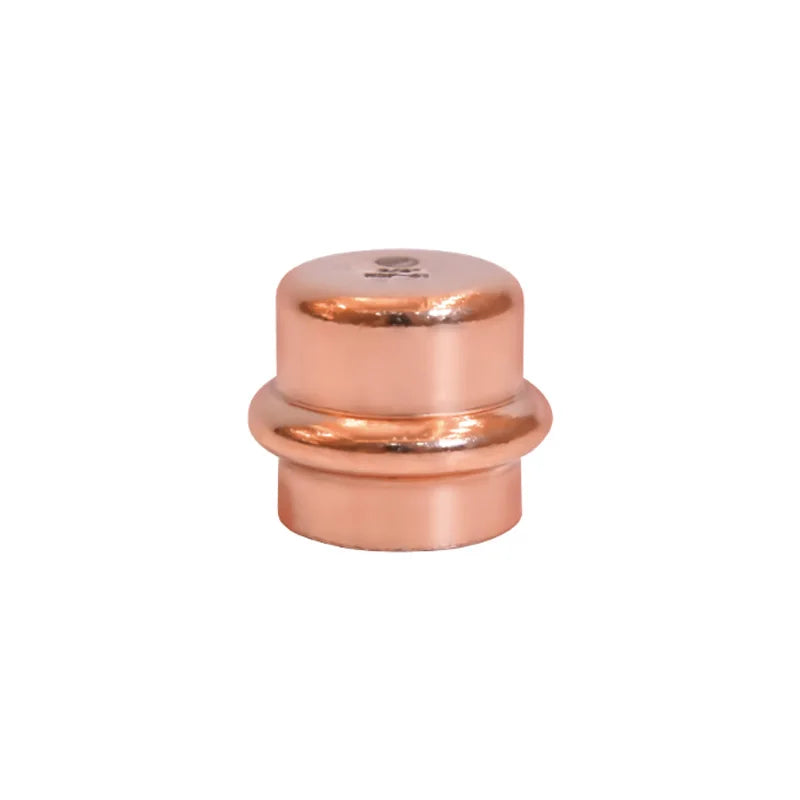 Copper V Profile Press Cap Smooth Surface Stop End Plumbing Pipe Fittings Casting Technics