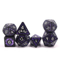 Custom Purple Mica Glitter Polyhedral D&D Dice Set 7pcs Zinc Alloy for DND Games