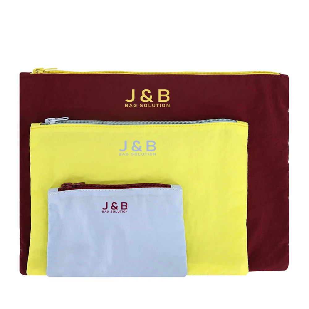 Waterproof Nylon Travel Toiletry Pouch Custom Pattern Slogan Cosmetic Make up Toiletry Organizer Promotion Bag