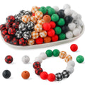 15mm Accessories Mix Loose Beaded Round Silicone Teething Beads Set by Series for DIYJewelry Keychain Pen Making