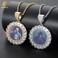 NUOYA Hip Hop Diamond Pendant Gold Plated Cubic Zirconia Jewelry Picture Customized Necklaces Pendant