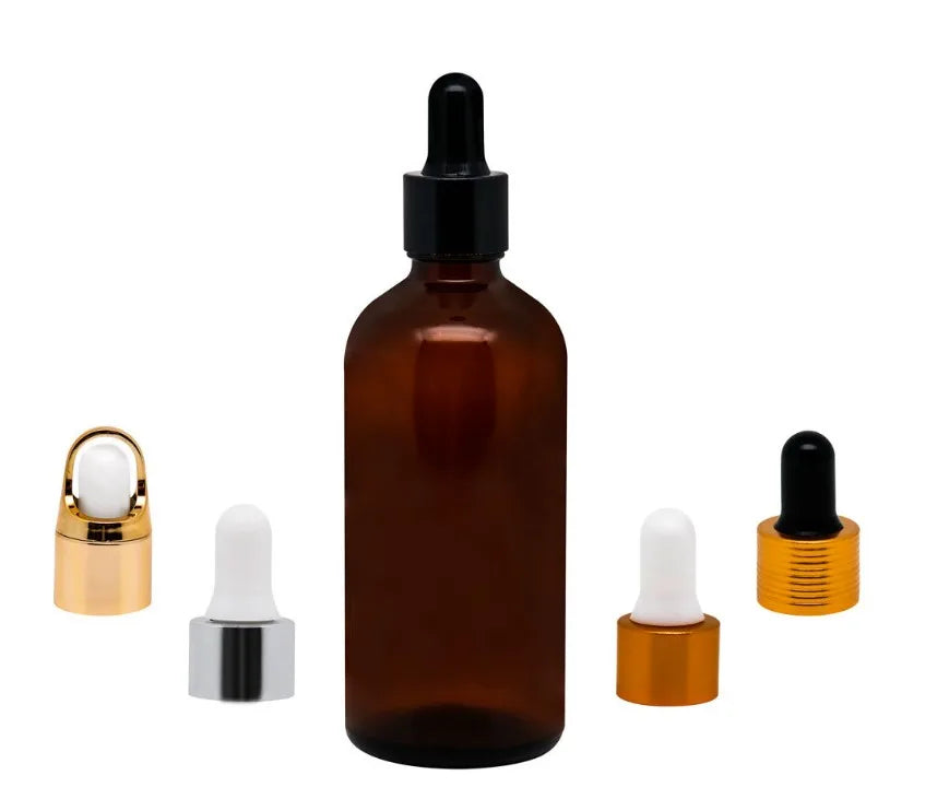 100ml Dark Amber Glass Essential Oil Dropper Bottle Matte Essence Serum Skin Care Perfume Cream Packaging-60ml 30ml Options