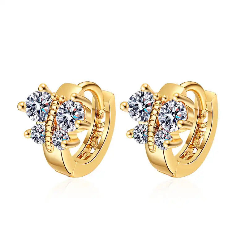 HD Best Seller Chic Butterfly Jewelry Ear Huggies 18k Gold Plated Brass Huggie Earrings for Mother & Women &Girls