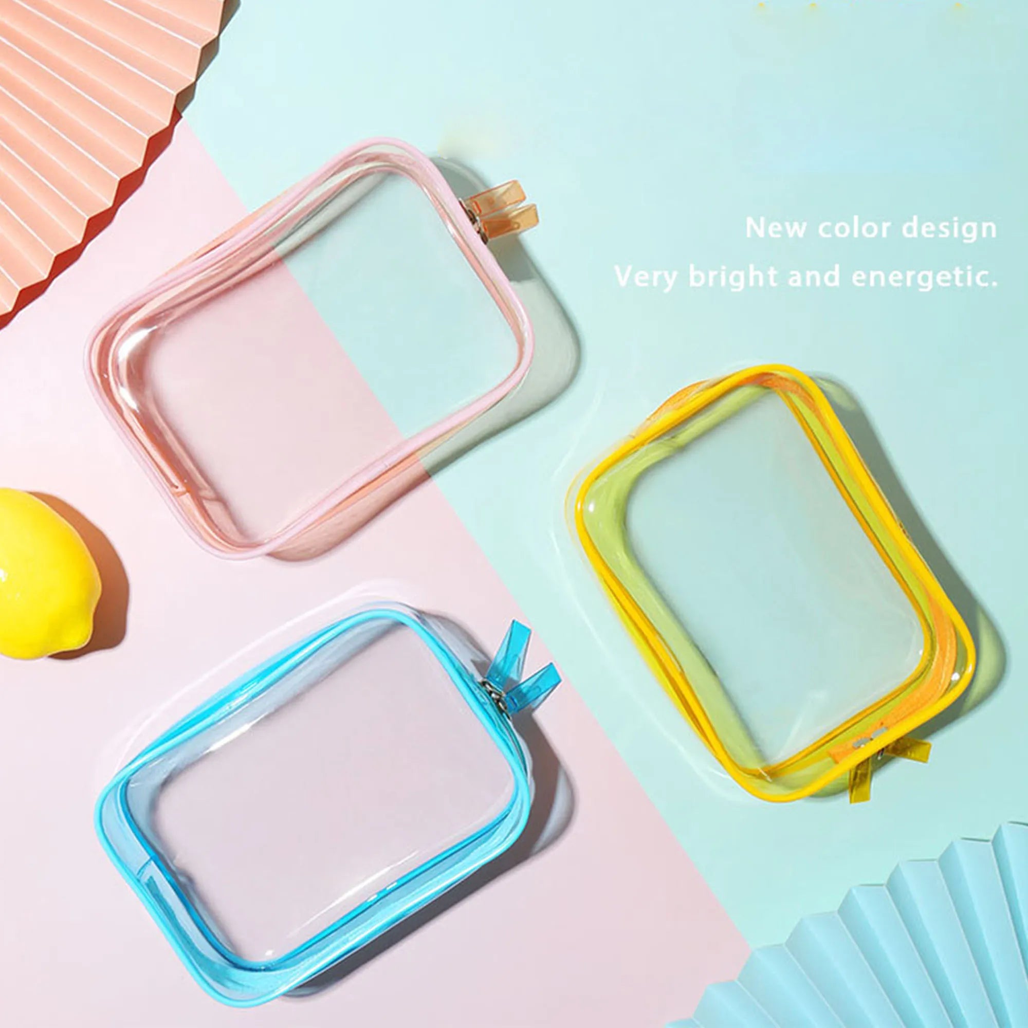 Trending 2022 Women  Custom Waterproof Transparent Pvc Wash Bag Travel Portable clear Makeup Bag