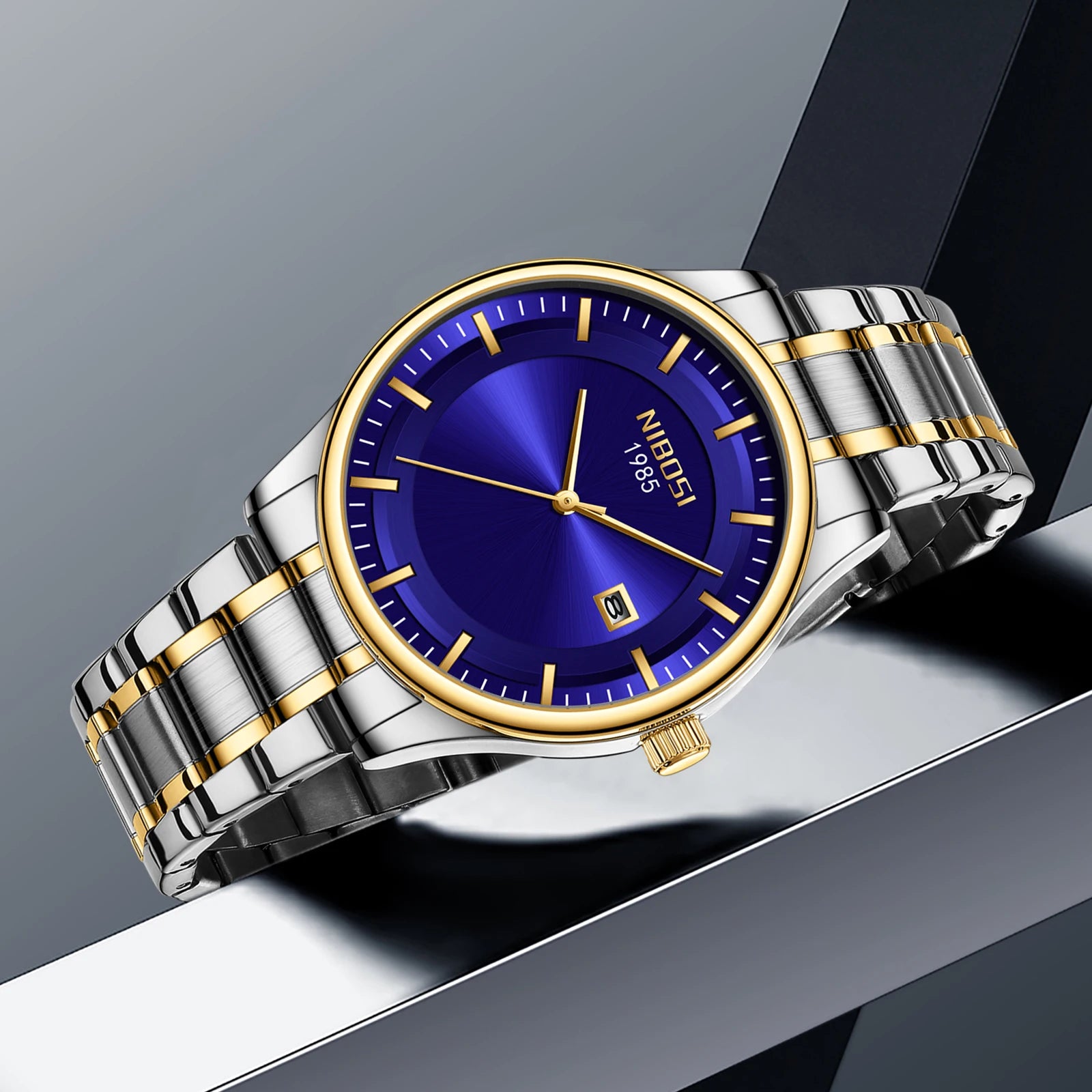 Nibosi 2631 Simple Design Stainless Steel Strap Waterproof Watches Men Quartz Watch Business Wristwatches