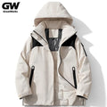 Warm Casual Autumn Bomber Jacket with Zipper Closure Padded Windproof Waterproof Fashionable Outdoor Coat Dyed Letter Pattern