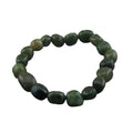 Epidote Jewelry Geometric Irregular Tumble Natural Gemstone Infinity Stretch Bracelet for Women Men Energy Meditation Bangle