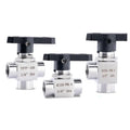 Factory Manual OEM Female NPT Thread 3-Way Instrument Ball Valve Stainless Steel 3/8