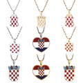Stainless Steel Enameled Croatia Map Chain Necklaces Silver 18K Gold Plated Enamel Croatian National Flag Map Pendant Necklace