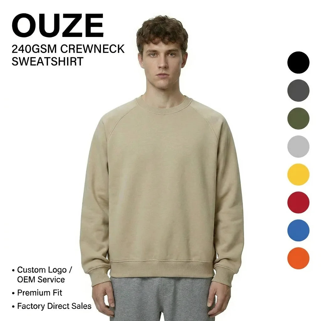 Custom logo Crew Neck Sweatshirt for Men High Quality Sweater Autumn Pullovers Mens Long Sleeve Top Workout Hoodies for Men