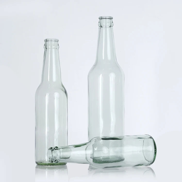 Factory Direct Supply 250ml 330ml 500ml Amber Transparent Green Blue Empty Soda Sparkling Water Glass Bottle With Crown Cap