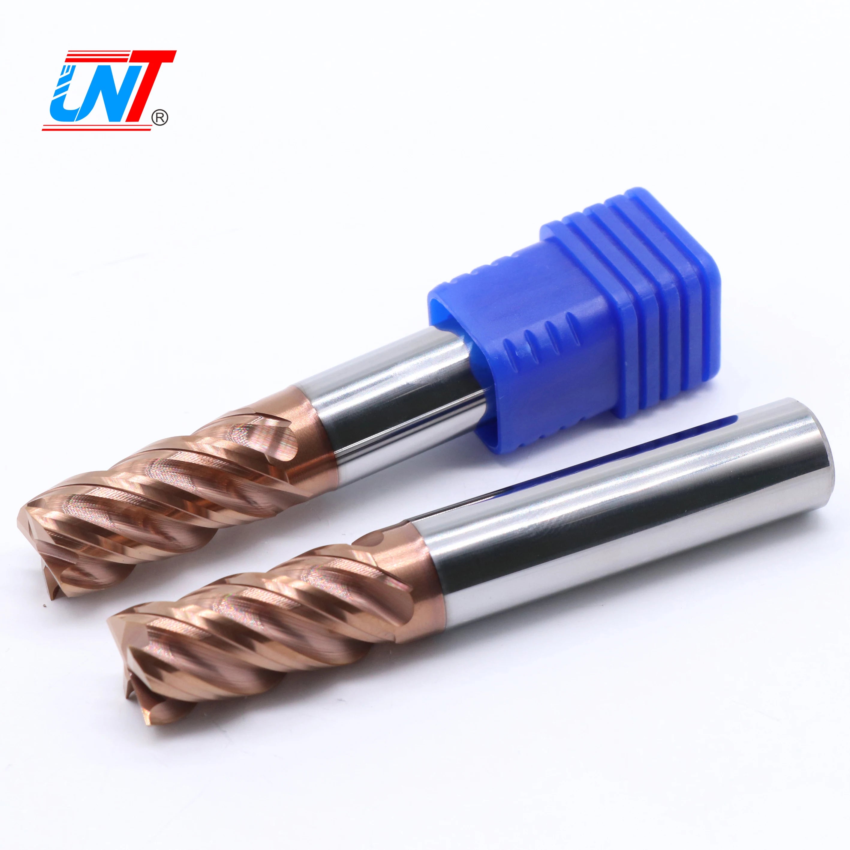 UNT 4 Flutes Fresa CNC Cutter Tool HRC70 Carbide Square End Mill Cutters for High Hardness Metal