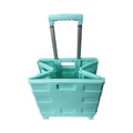 JIXIN Supermarket Heavy-Duty Outdoor Silver PP Plastic Four-Wheel Lightweight Folding Cart Garden Beach Wagon Trolley OEM