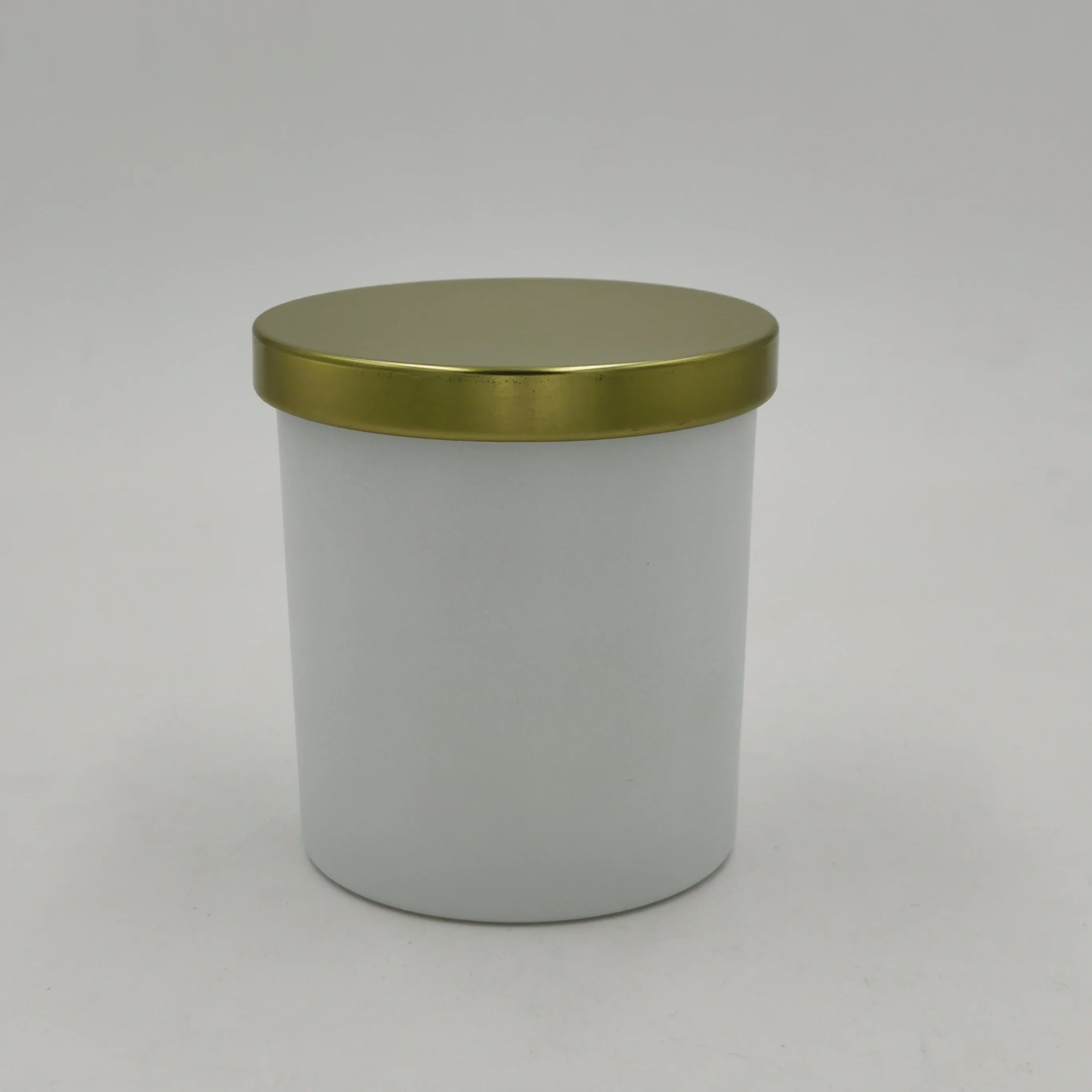 Wholesale Customization 3oz 4oz 200ml Matte Black White Clear Straight Glass Candle Cup Metal Lid Christmas Heat Resistant