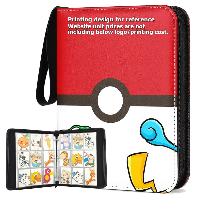 Modernqiu Custom 9 Pockets Trading Card Binder PU Leather Document Bag with Card Holder Features Custom Logo