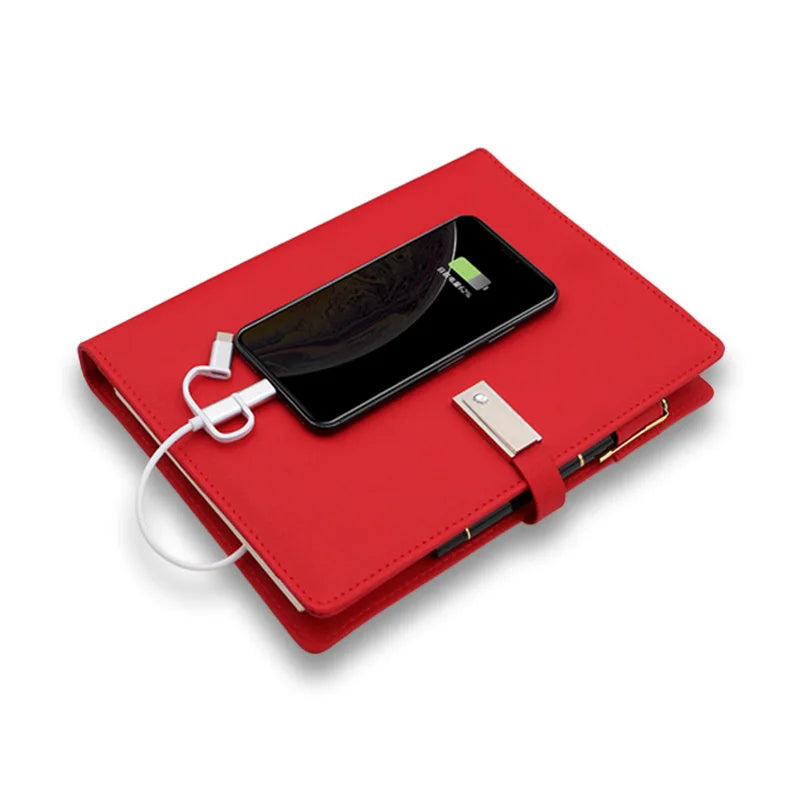Business Gift Set A5 Planner Notebook & 8000mAh Powerbank PU Leather Journal with U Disk Promotional Notebook Journal
