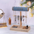 T Type 2 Layer Jewelry Display Rack Earring Rack Necklace Rack Bracelet Bracelet Ring Tray Watch Hair Collar Storage Organizer