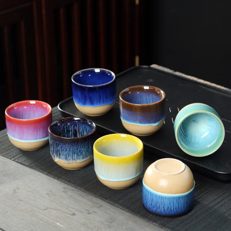 Hot Sale Coffee Tea Mug Decoration Kiln 150ml Handmade Ceramic Tea Cups Chinese Kung Fu Tea Cup