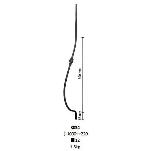Ornamental Components Forged Steel Balcony Elements  for Staircase Railing Handrail Balcony Balustrade Gate Fence Parts