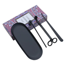 Custom Logo Stainless Steel Matte Black Snuffer Dipper Candle Care Kit Candle Scissors Wick Trimmer Set