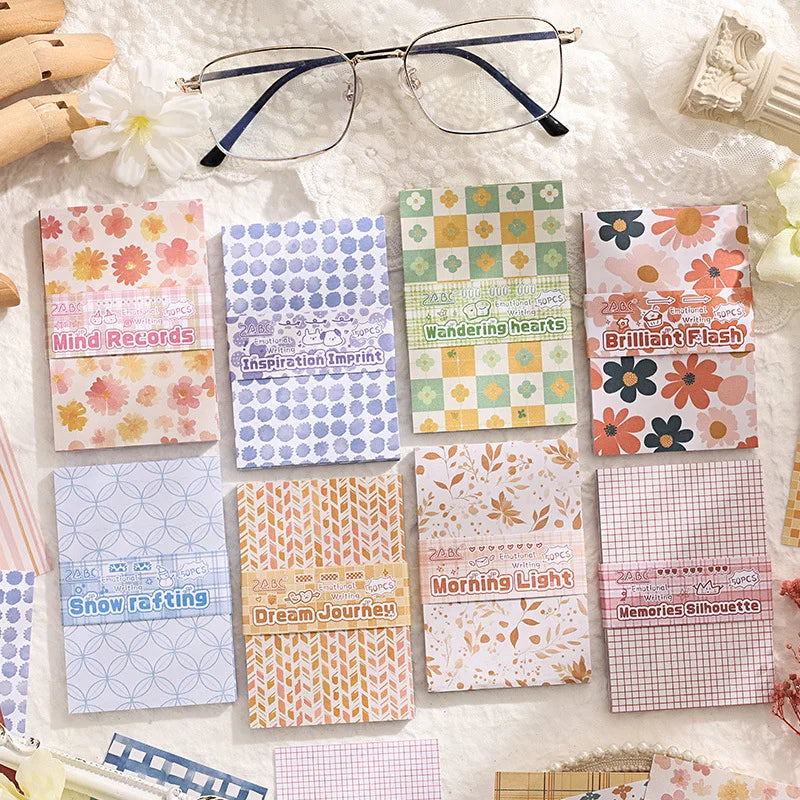 50 Sheets Per Pack Mood Writing Decorative Backed Notebook Vintage Non-Adhesive Material Paper