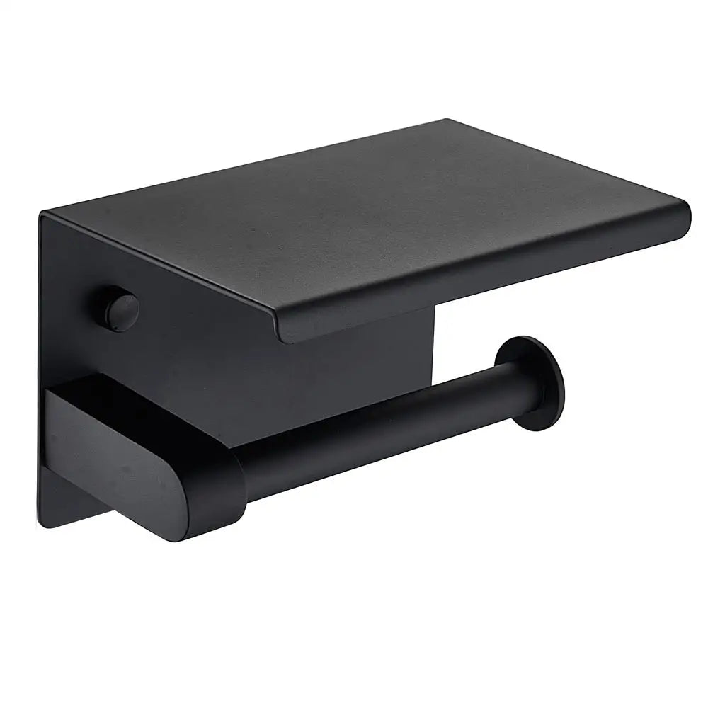 Matt Black Stainless Steel Black Toilet Paper Holder Bathroom Accessories Sets Washroom Wall Mount Tissue Paper Roll Rack