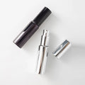 Small Fancy Cosmetic Packaging Perfume Container Silver Black Color 30ml Glass Spray Bottle Screw Closure