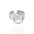 S925 Sterling Silver Geometric Circle  Band Ring Boho Open Rings for Women Stackable Adjustable Ring Gift for Her
