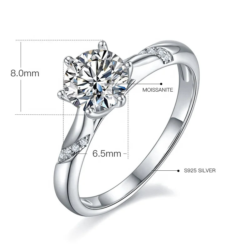 1ct Colorful Ice Flower Cut Moissanite Luxury Designer Wedding Ring High Jewelry White Gold Plated S925 Silver Diamond Main MegaBDM