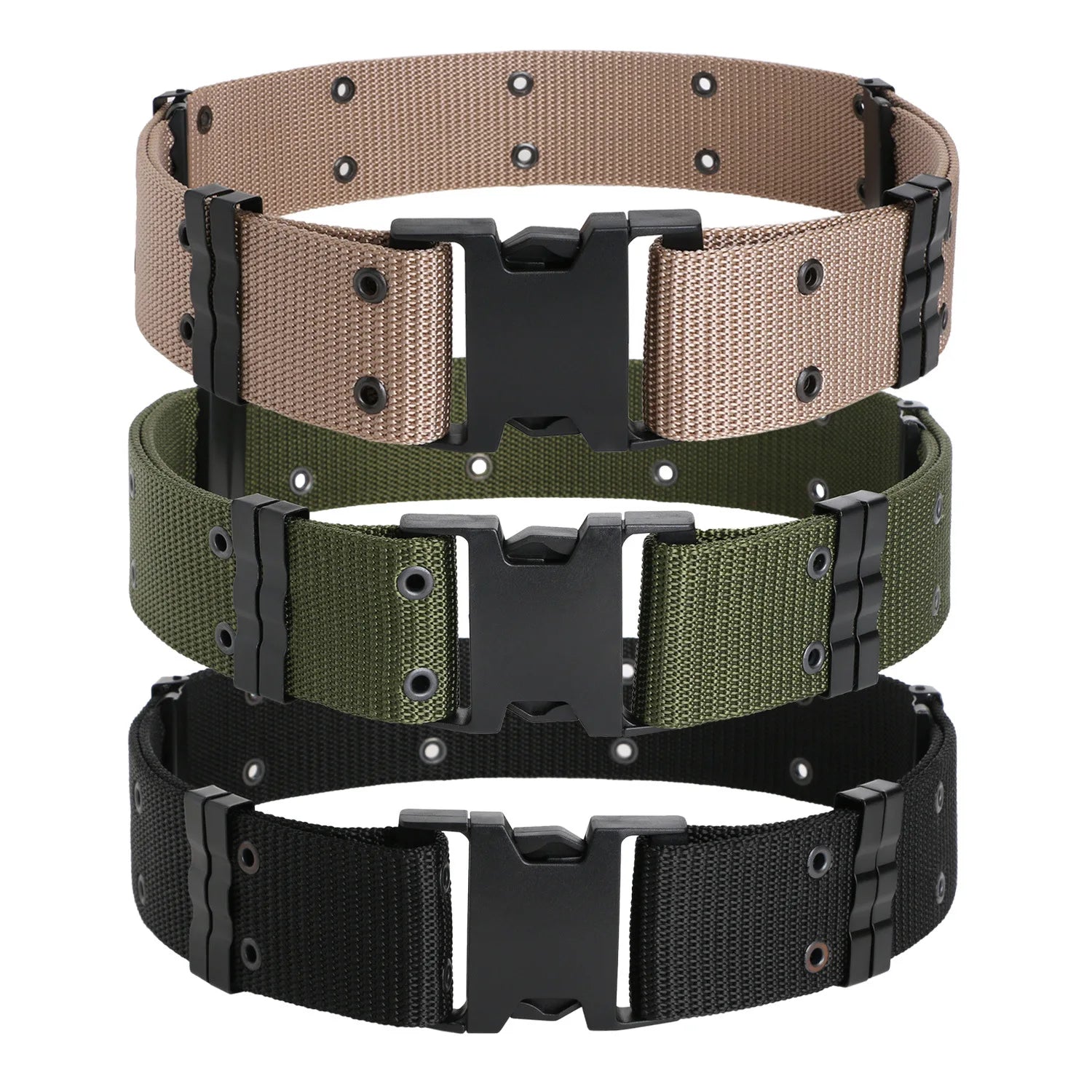 Outdoor Molle Webbing Waist Duty Belt Adjustable Waterproof Tactical Canvas Belt Camouflage Buckle Belt 125x5.5cm