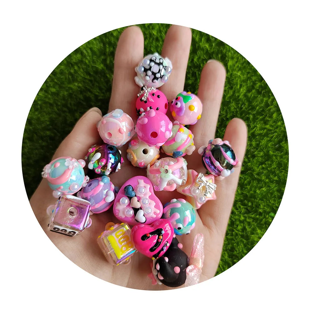 16mm Hand Painted Beads Pens for Necklace Bracelet Pearl Acrylic Beading DIY