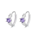 Charming Wholesale Silver Huggie Earrings With Colorful Zircon Accents 925 Silver Cheap Fashion Zircon Earrings for Women