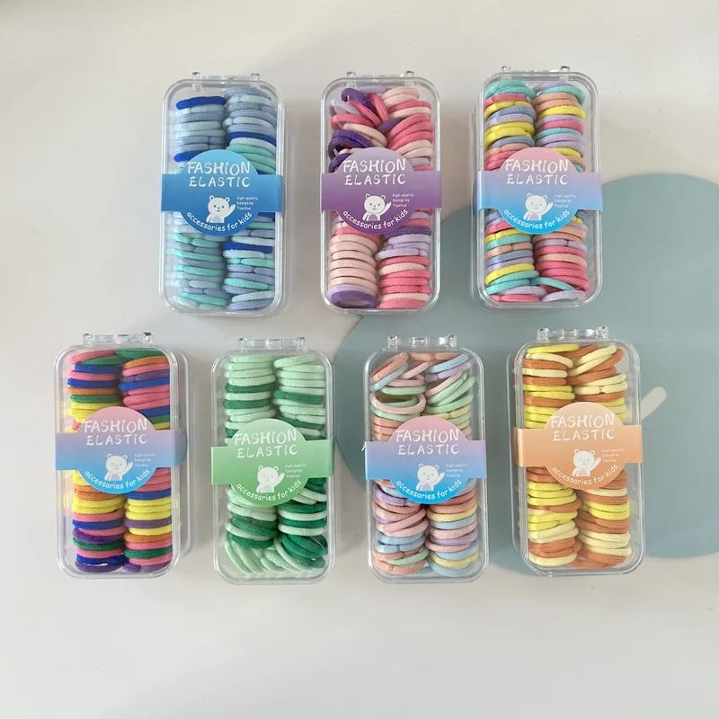 Baby Kids Elastic Hair Bands High Stretchy Rubber Hair Tie rainbow Color Hair Bands