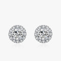 Ailmay Luxury Full Circle Zircon 925 Sterling Silver Earrings for Women Dazzling Clear CZ Fine Elegant Wedding Jewelry