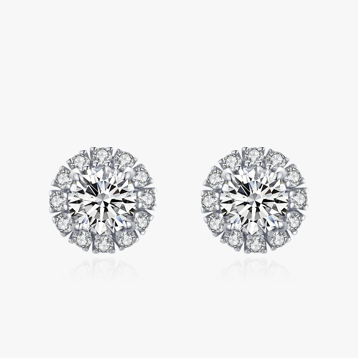 Ailmay Luxury Full Circle Zircon 925 Sterling Silver Earrings for Women Dazzling Clear CZ Fine Elegant Wedding Jewelry