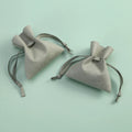 7X8 CM Luxury Fashion Custom Microfiber Pouch Light Green Soft Velvet Lining Jewelry Faux Suede Leather Gift Pouch in Stock