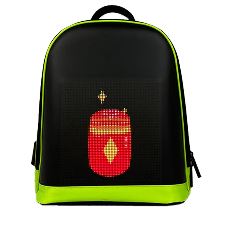 Customizable Programmable Smart Light Digital Electronic Led Display Screen Anti-Theft Polyester Zipper Backpack for Advertising