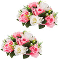 Flower Balls Wedding Rose Centerpieces Fake Flowers With Base Kissing Balls Decor Artificial Floral Arrangements Flower Bouquet