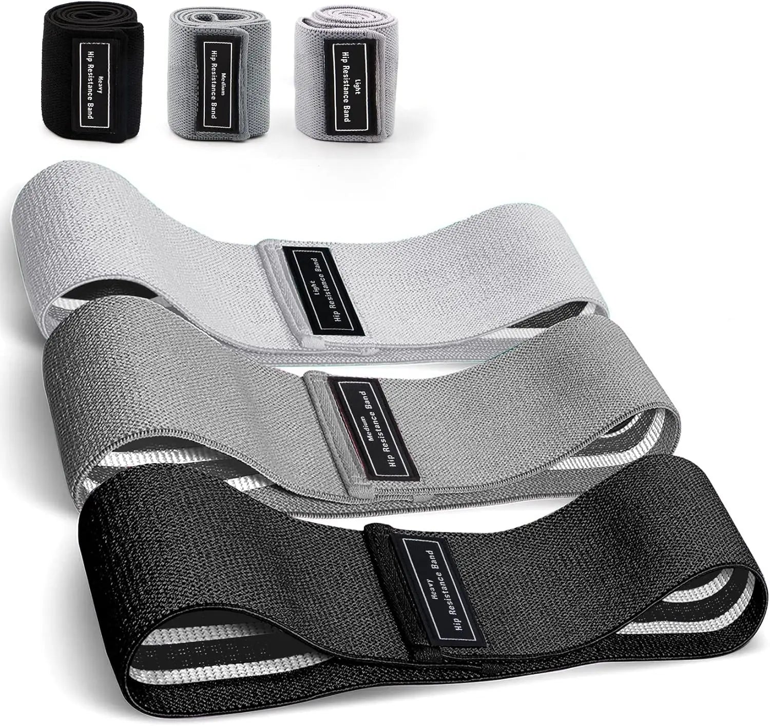 CHENGMO SPORTS Fabric Resistance Bands Exercise Band [Set of 3] Workout Fitness Bands for Hips & Glutes Non-Slip Booty Bands