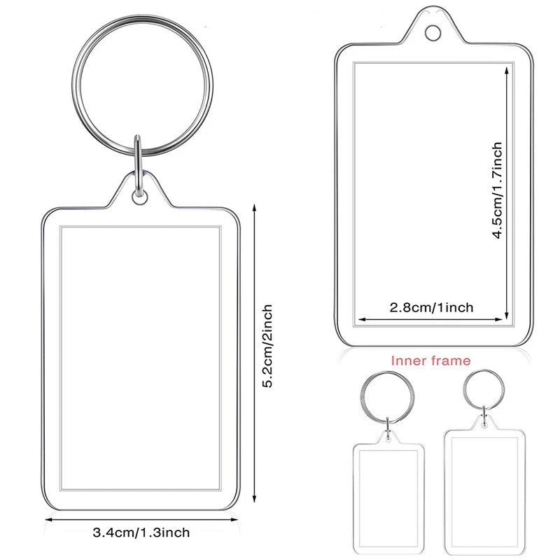 Personalized Acrylic Keychain Clear Plastic Tag UV Print Durable Lightweight Corporate Giveaway Acrylic Keychain