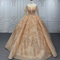 Crystal Formal Champagne Sequins Prom Evening Gown Dresses Jancember 9934