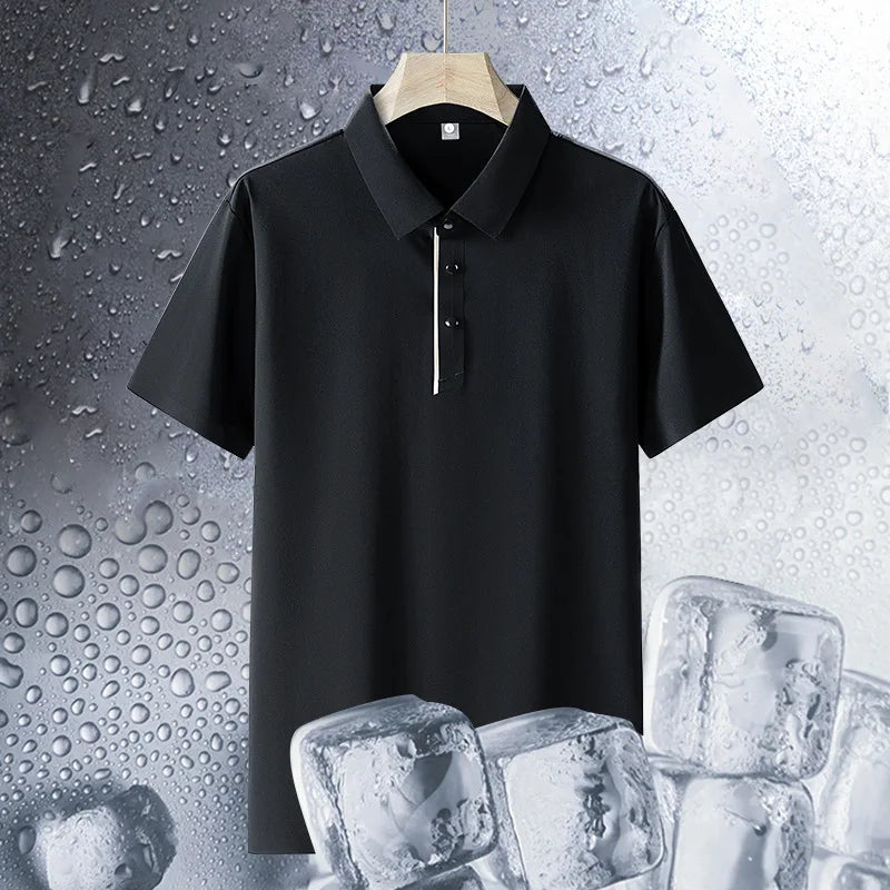 Wholesale Custom Ice Silk Polo Shirt Summer Fashion Simple New Style Seamless Sports Thin Quick Dry Breathable Polo Shirt
